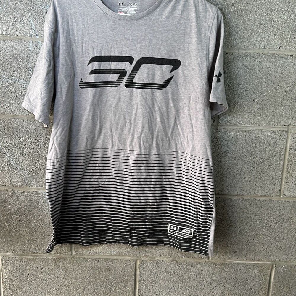 Under Armour SC Crew Neck Short Sleeve Loose Heatgear T-Shirt Gray Size Medium